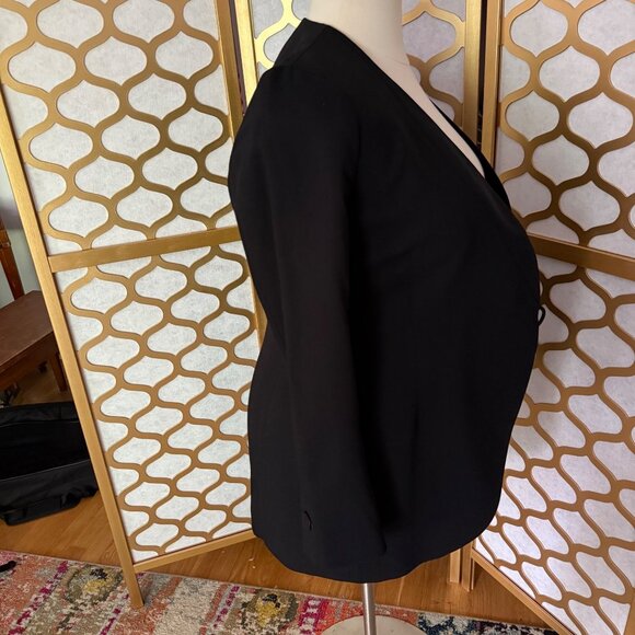 Giorgio Armani Le Collezioni Size 10 (44IT) Black Wool Designer Blazer Jacket - Picture 15 of 16